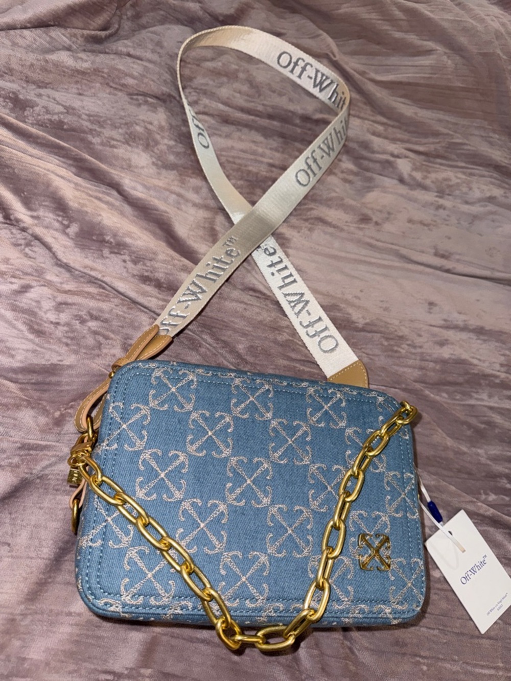 Off-White Denim Crossbody Bag NWT